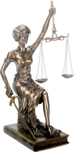 Sitting Blind Lady Justice Sculpture Woman Liberty Artwork